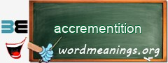 WordMeaning blackboard for accrementition